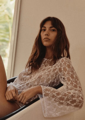 WHITE ULTRA LACE TOP