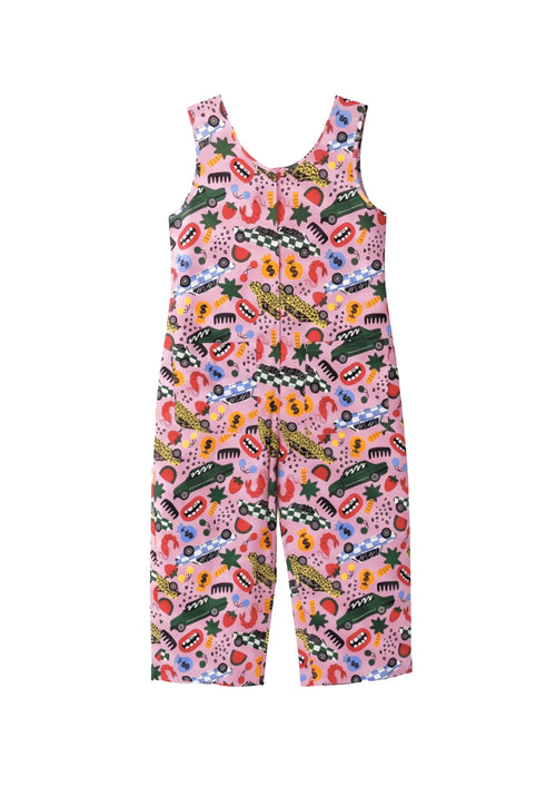 ROSA LEINEN-JUMPSUIT MIT AUFDRUCK