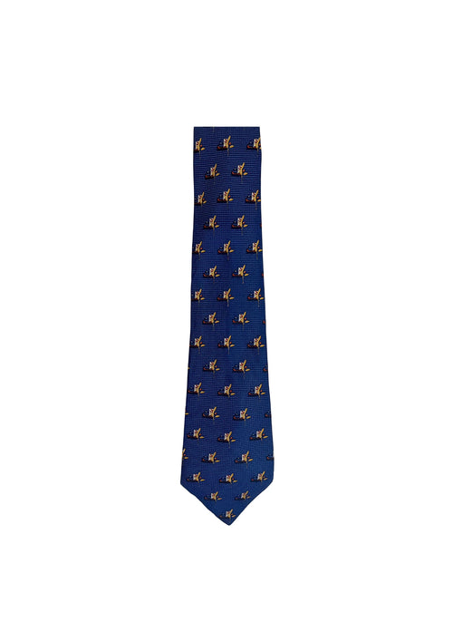 DARK BLUE PRINTED TIE