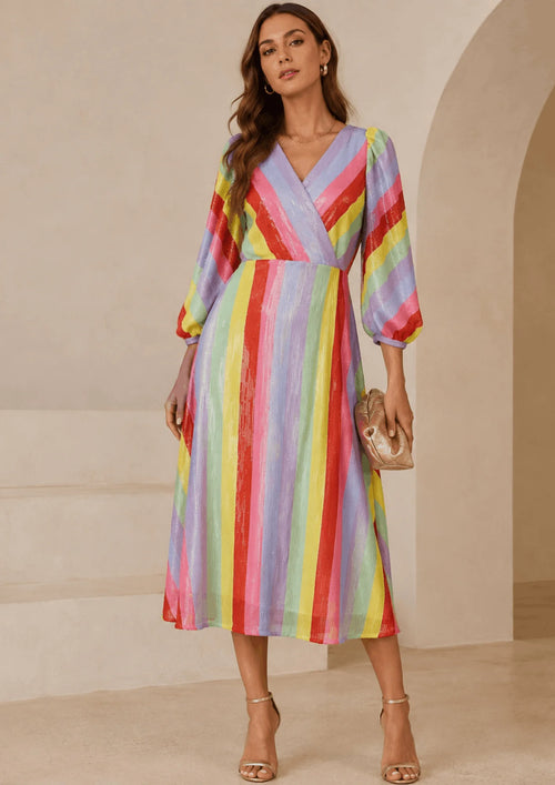 Robe à paillettes multicolores