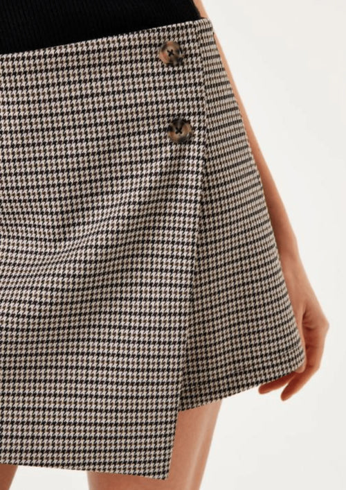 MINI-JUPE À POMMEAU PIED-DE-POULE