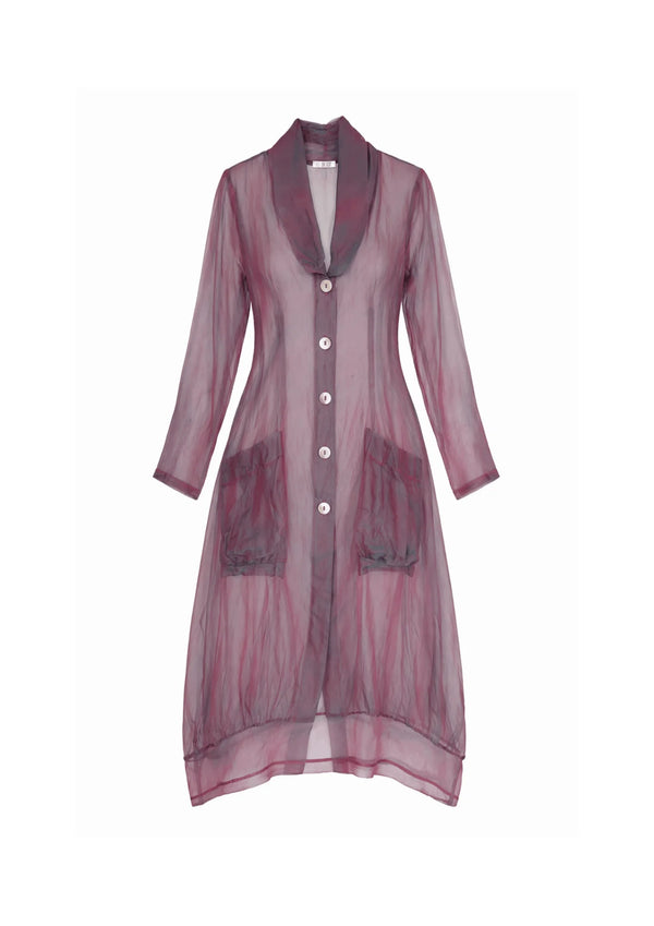 LILAC ORGANZA TRENCH-COAT