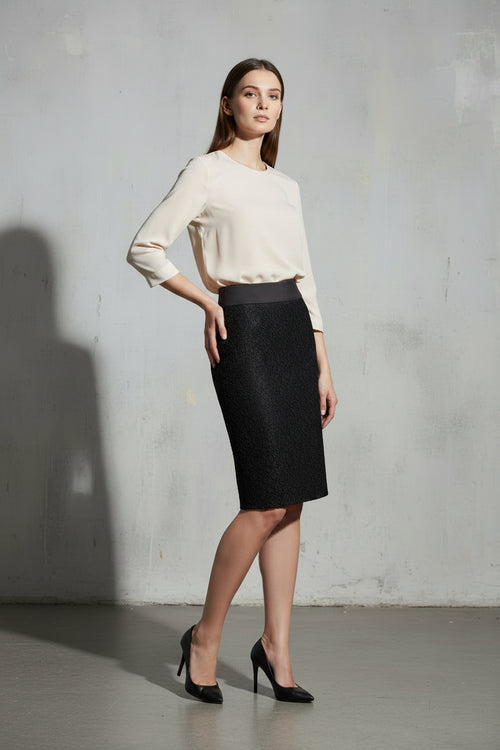 BLACK LACE MINI SKIRT