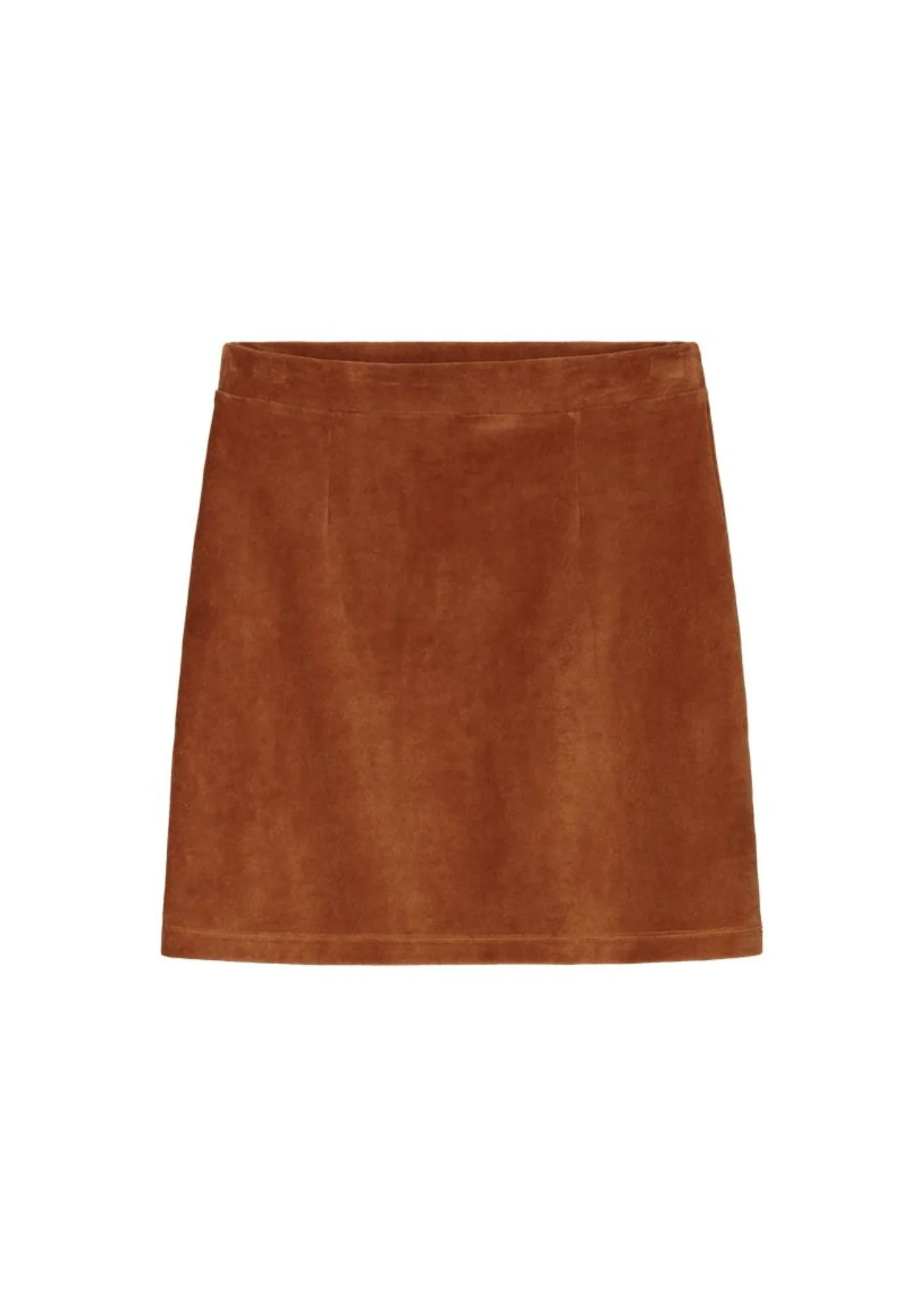 BROWN SUEDE A-LINE MINI SKIRT