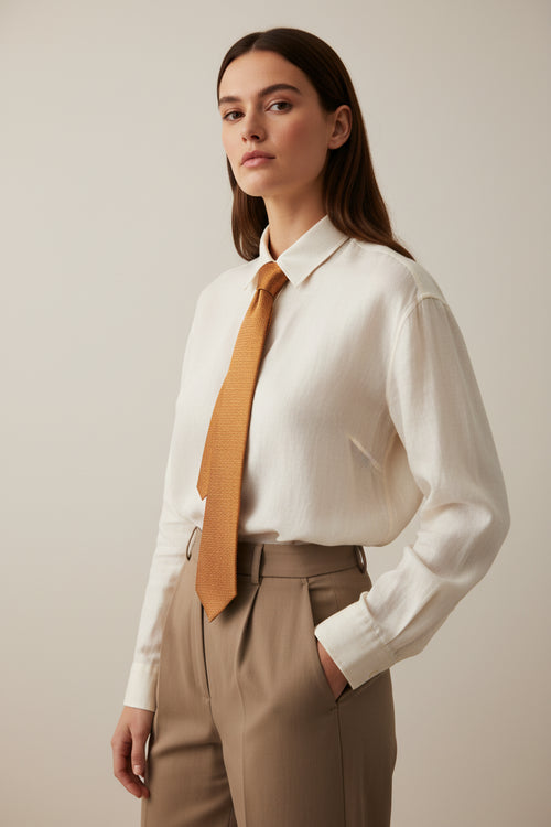 GOLDEN BROWN PRINTED TIE