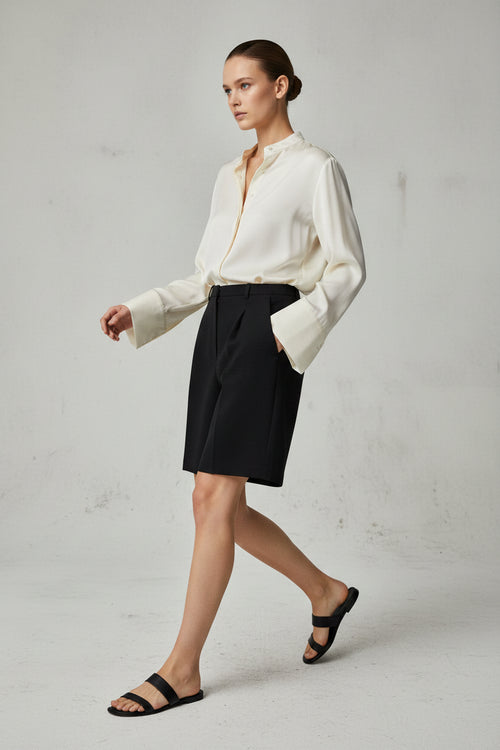 BLACK STRIPED BERMUDA