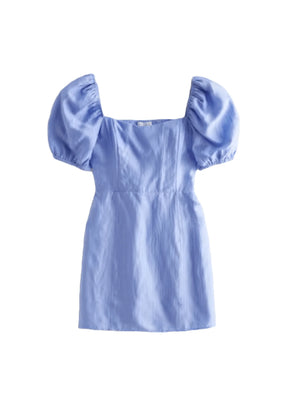 MINI DRESS WITH PUFF SLEEVES