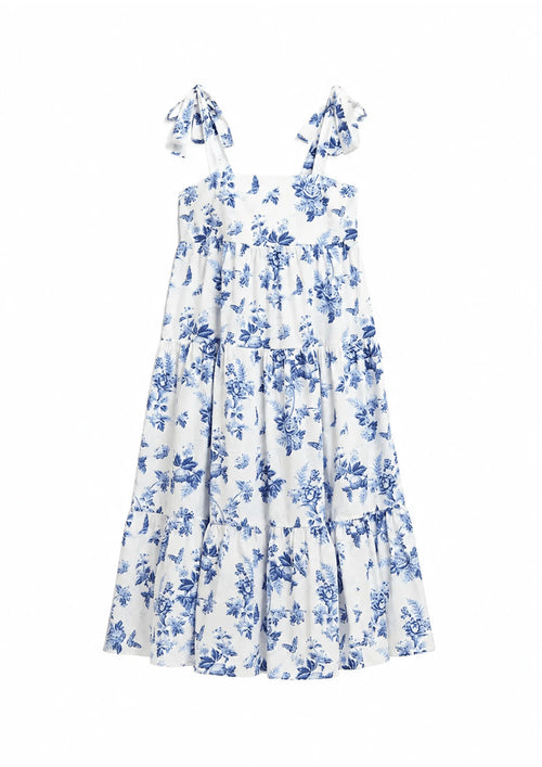 BLUE BABYDOLL MIDI DRESS
