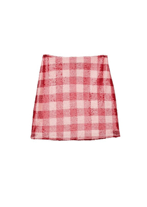 RED JUDE SEQUINED MINI SKIRT