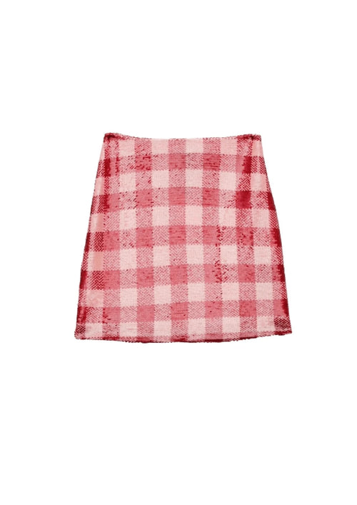 RED JUDE SEQUINED MINI SKIRT