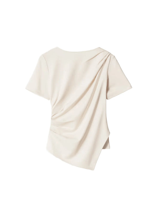 ASYMMETRICAL DRAPED T-SHIRT