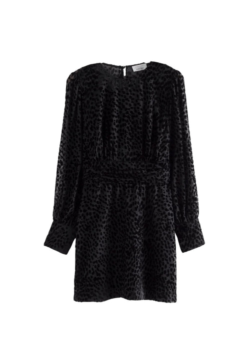 Print léopard en velours noir en velours noir