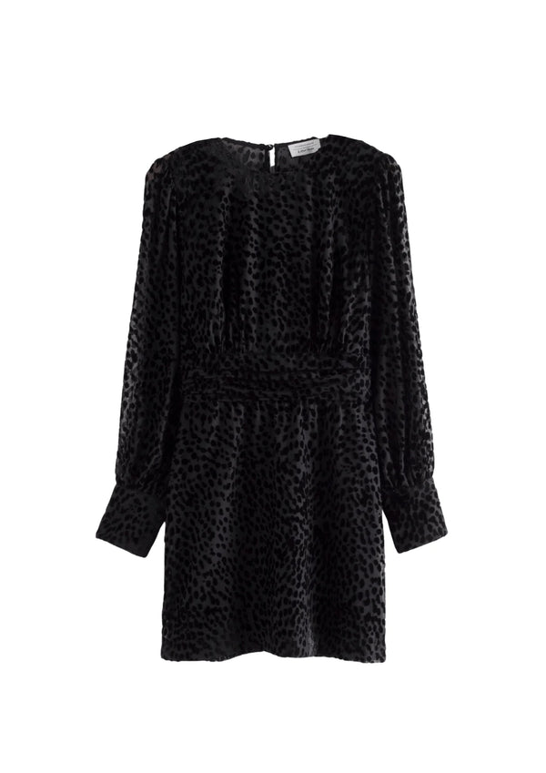 Print léopard en velours noir en velours noir