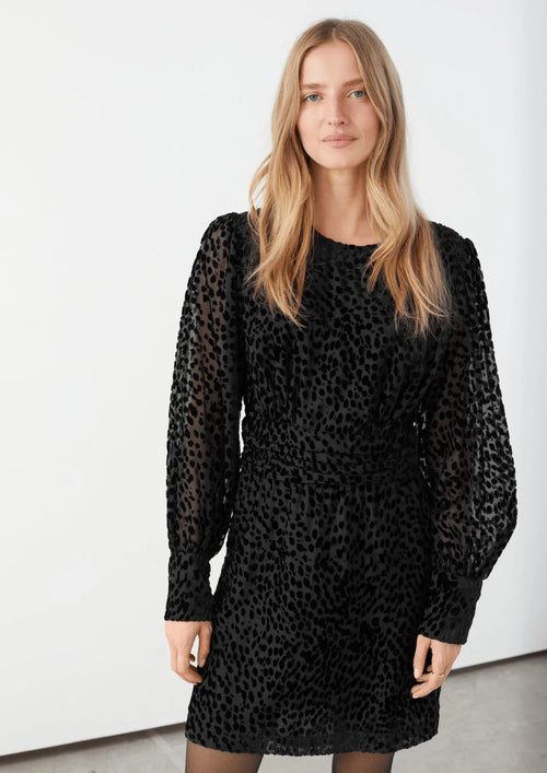 BLACK VELVET MINI DRESS