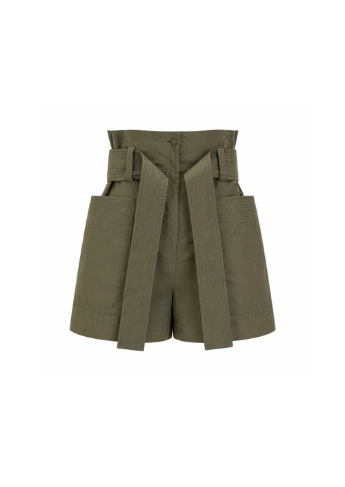 SHORT VERT À CEINTURE