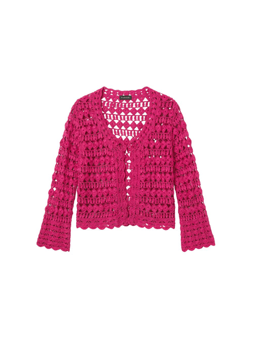 FUCHSIA CROCHET CARDIGAN