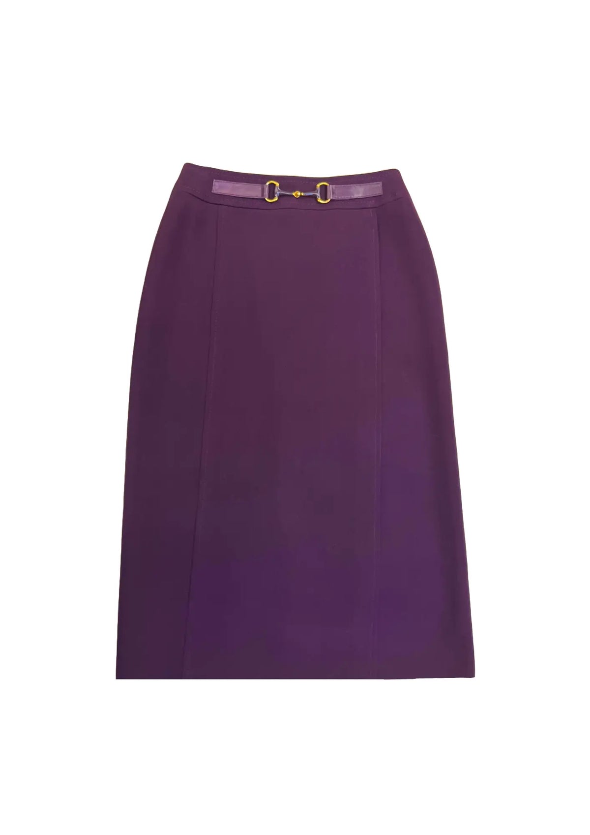 PURPLE WOOL MIDI SKIRT