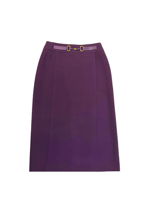 LILA MIDIROCK AUS WOLLE