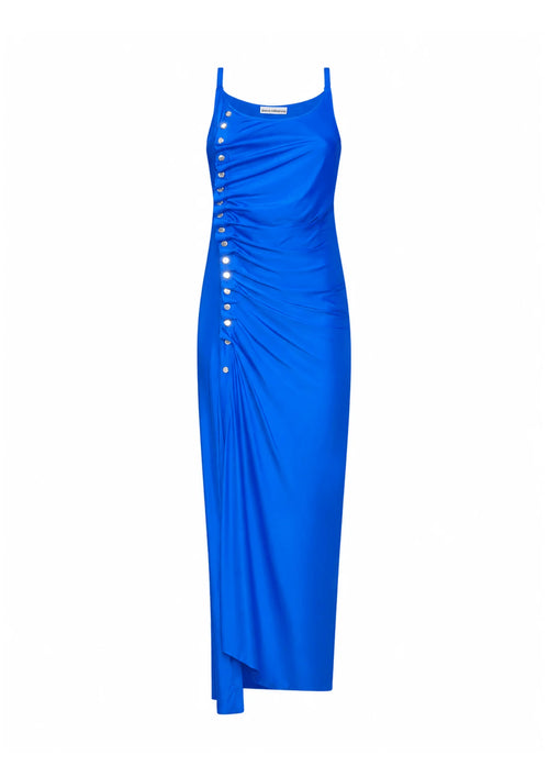 BLUE BUTTONED MAXI DRESS
