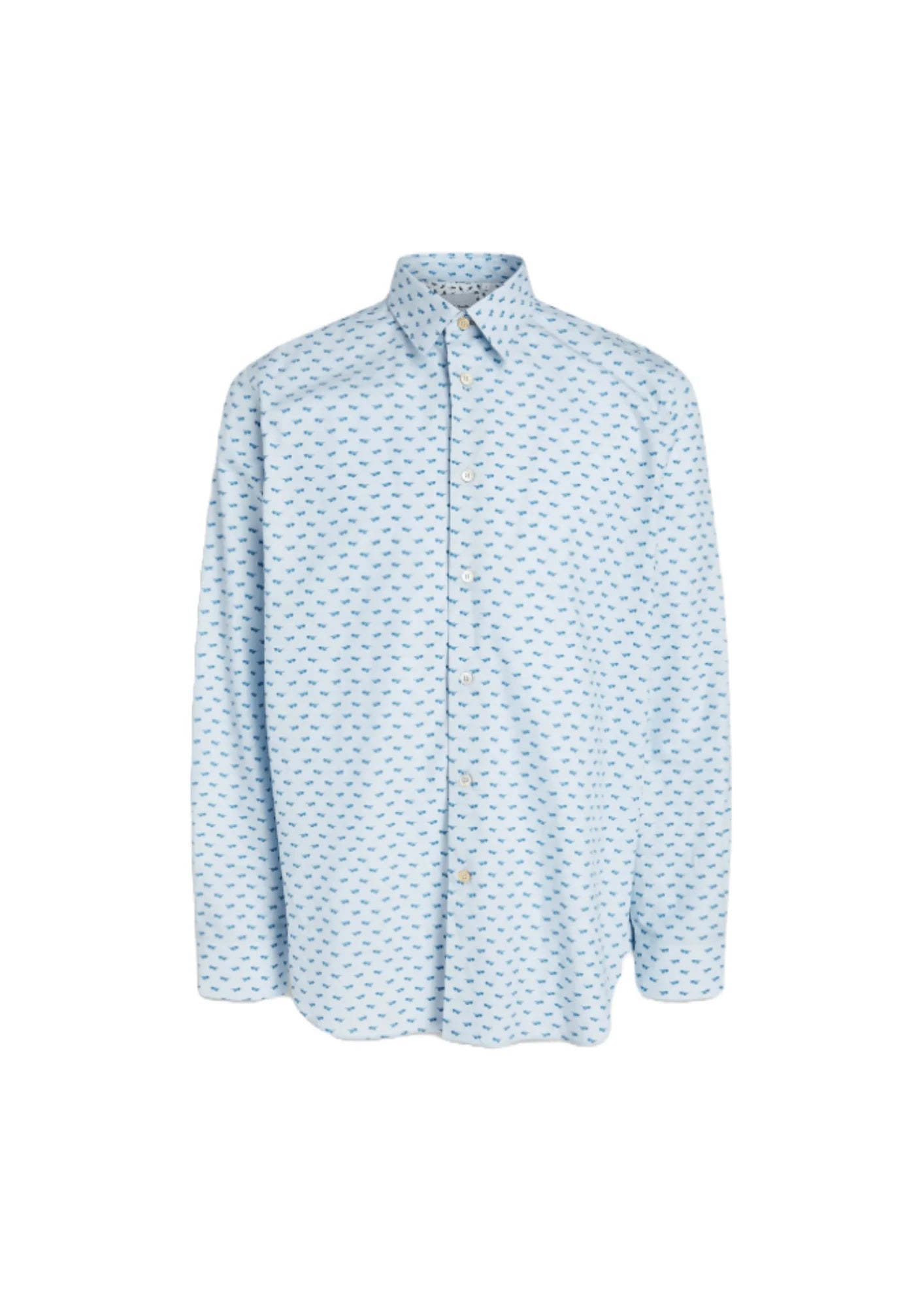 BLUE PRINTED ORGANIC COTTON SHIRT