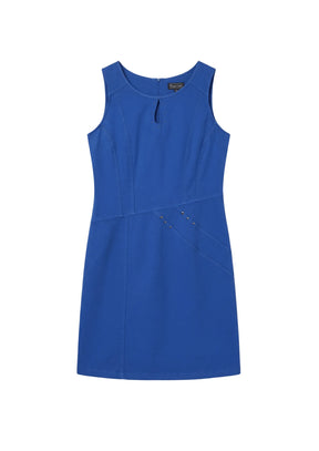 BLAUES ÄRMELLOSES MINIKLEID