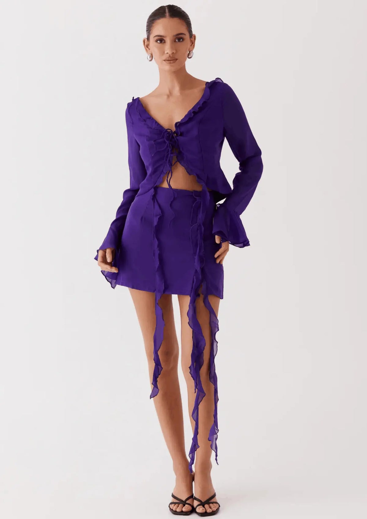 PURPLE FITTED MINI SKIRT