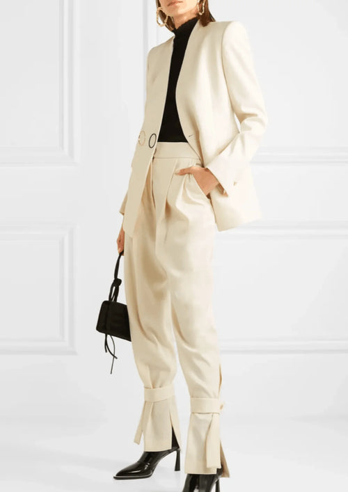 Blazer en laine ivoire