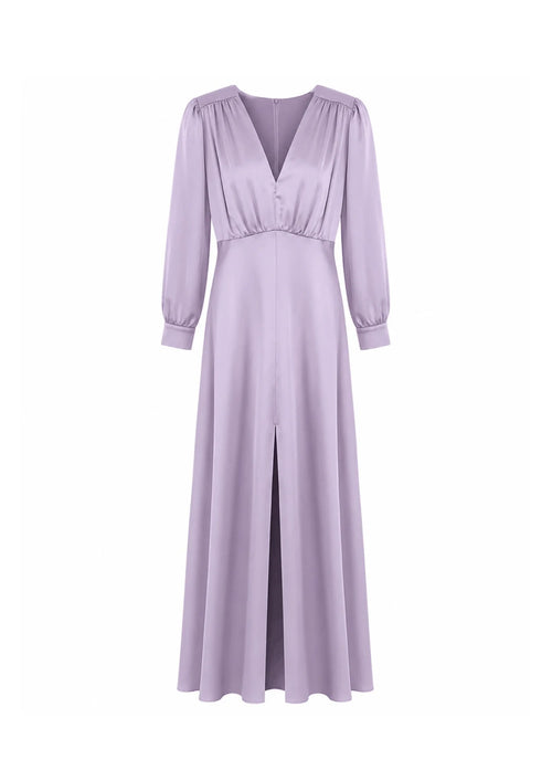 PURPLE SATIN MAXI DRESS