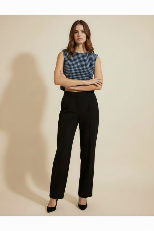 HAUT SANS MANCHES EN TWEED BLEU