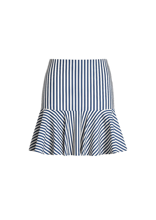BLUE STRIPED MINI SKIRT