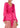 Pink Falten-Seide-Satin-Bluse