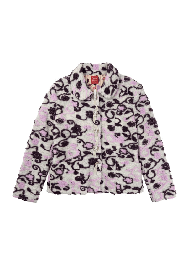 GREY FLORAL SHORT COAT