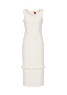 WEISSES MAXIKLEID MIT BLUMEN