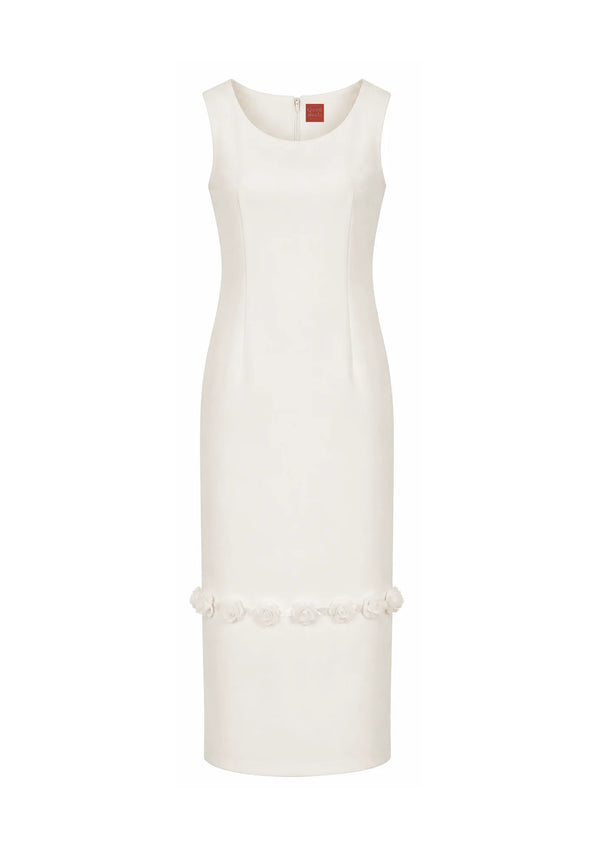WHITE MAXI DRESS WITH FLOWERS