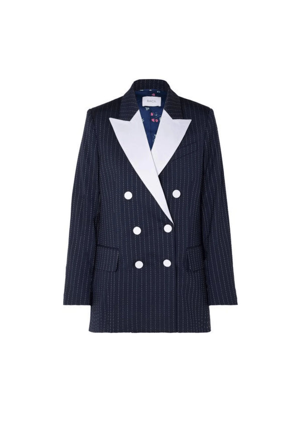 Dunkelblau gestreifte Blazer