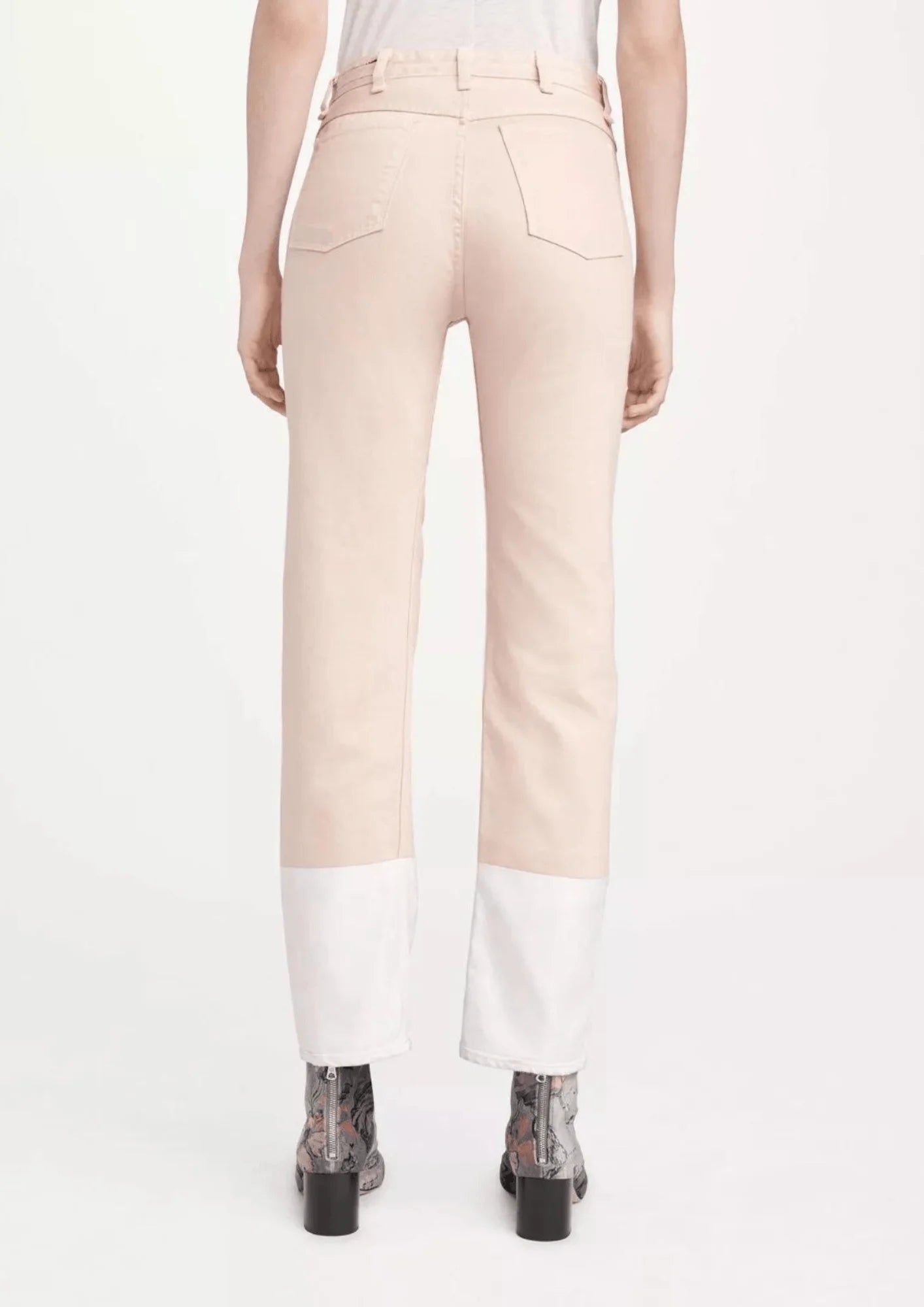 ROSE TROMPE L'OEIL DENIM TROUSERS