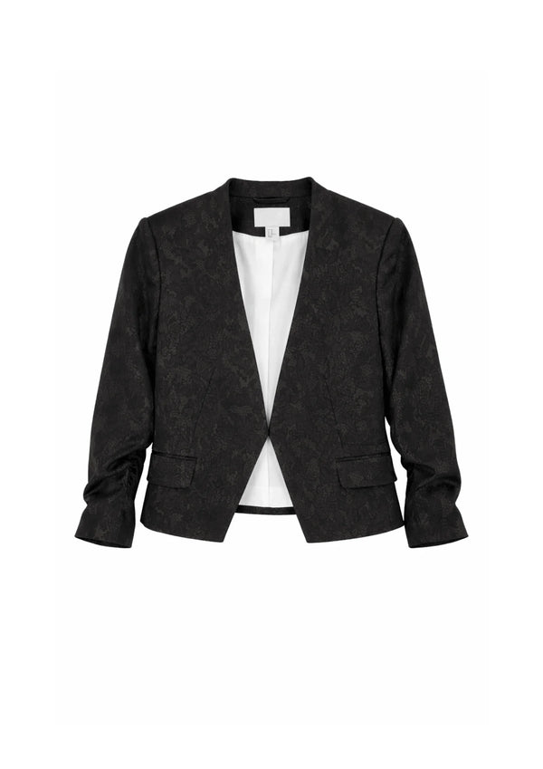 BLACK TEXTURED BLAZER