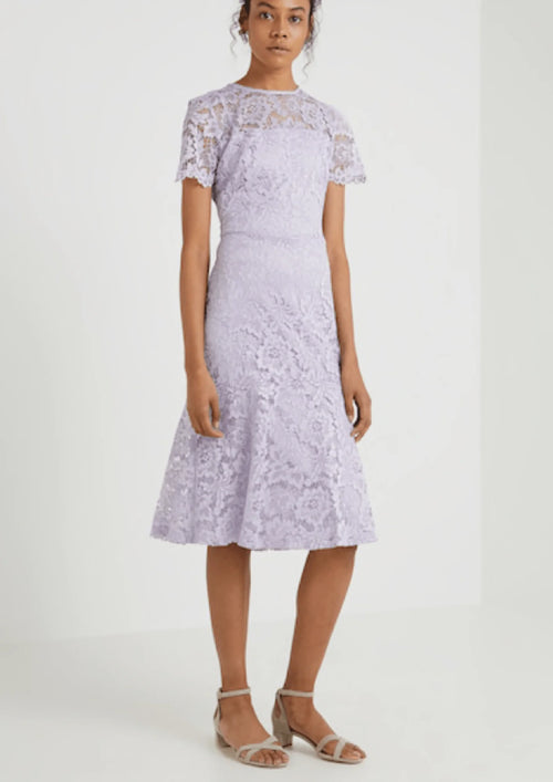 Lila Midi Spitzenkleid