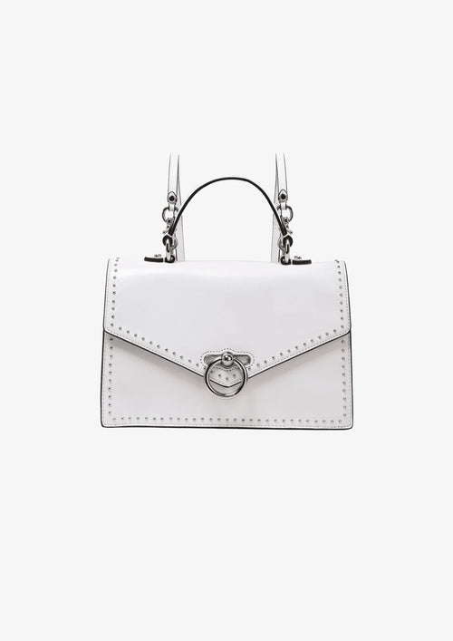 CONVERTIBLE STUDDED LEATHER BACKPACK