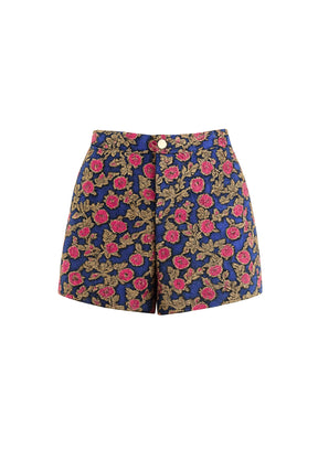 MINI-SHORT JACQUARD ROSES