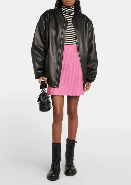 PINK WOOL MINI SKIRT