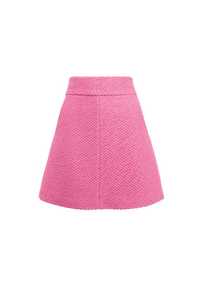 PINK WOOL MINI SKIRT