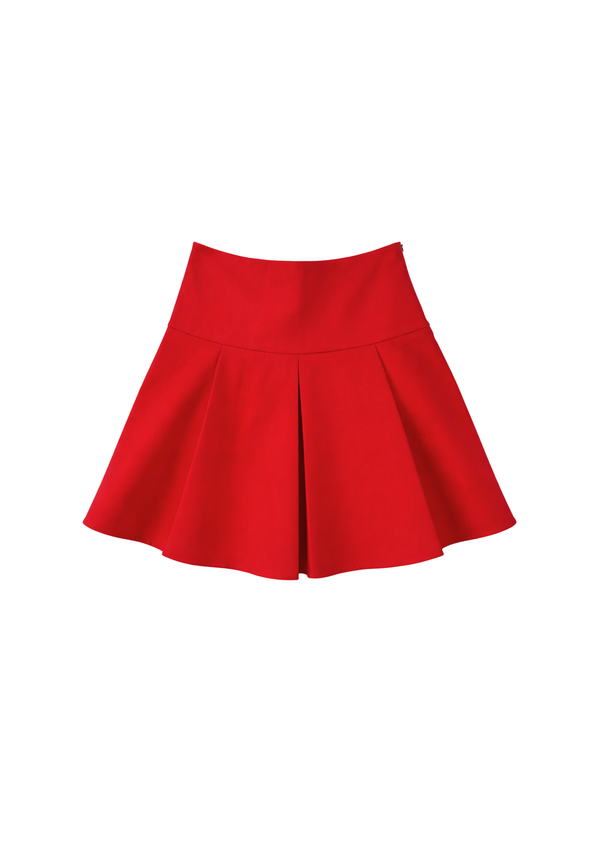 RED A-LINE MINI SKIRT