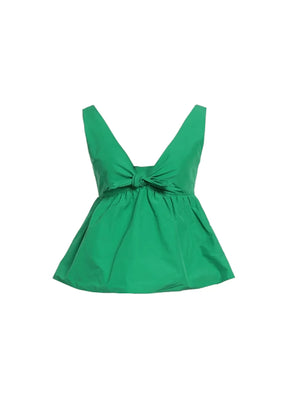 GREEN PEPLUM TOP