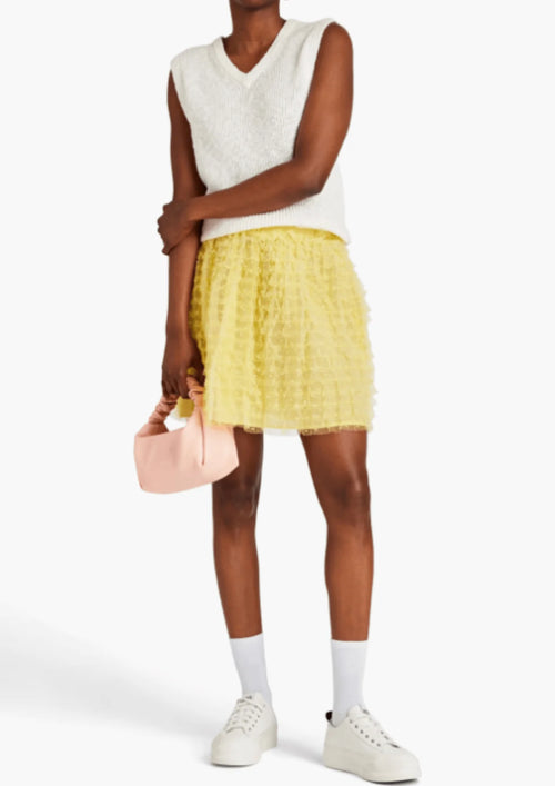 Mini-jupe en tulle jaune