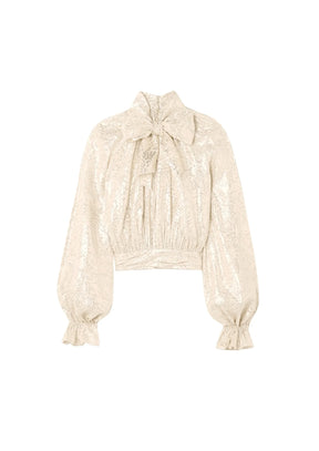 CREAM PUSSY-BOW BLOUSE