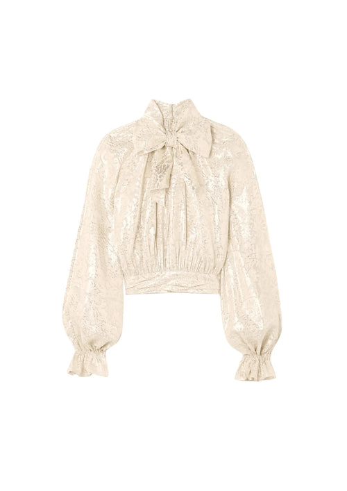 CREAM PUSSY-BOW BLOUSE