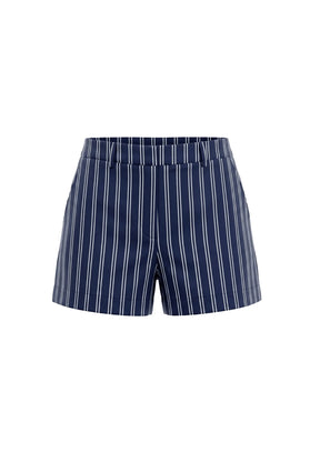 SHORT MINI RAYÉ BLEU MARINE