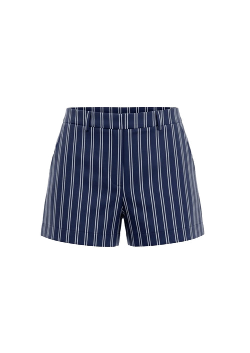 NAVY BLUE STRIPED MINI SHORTS