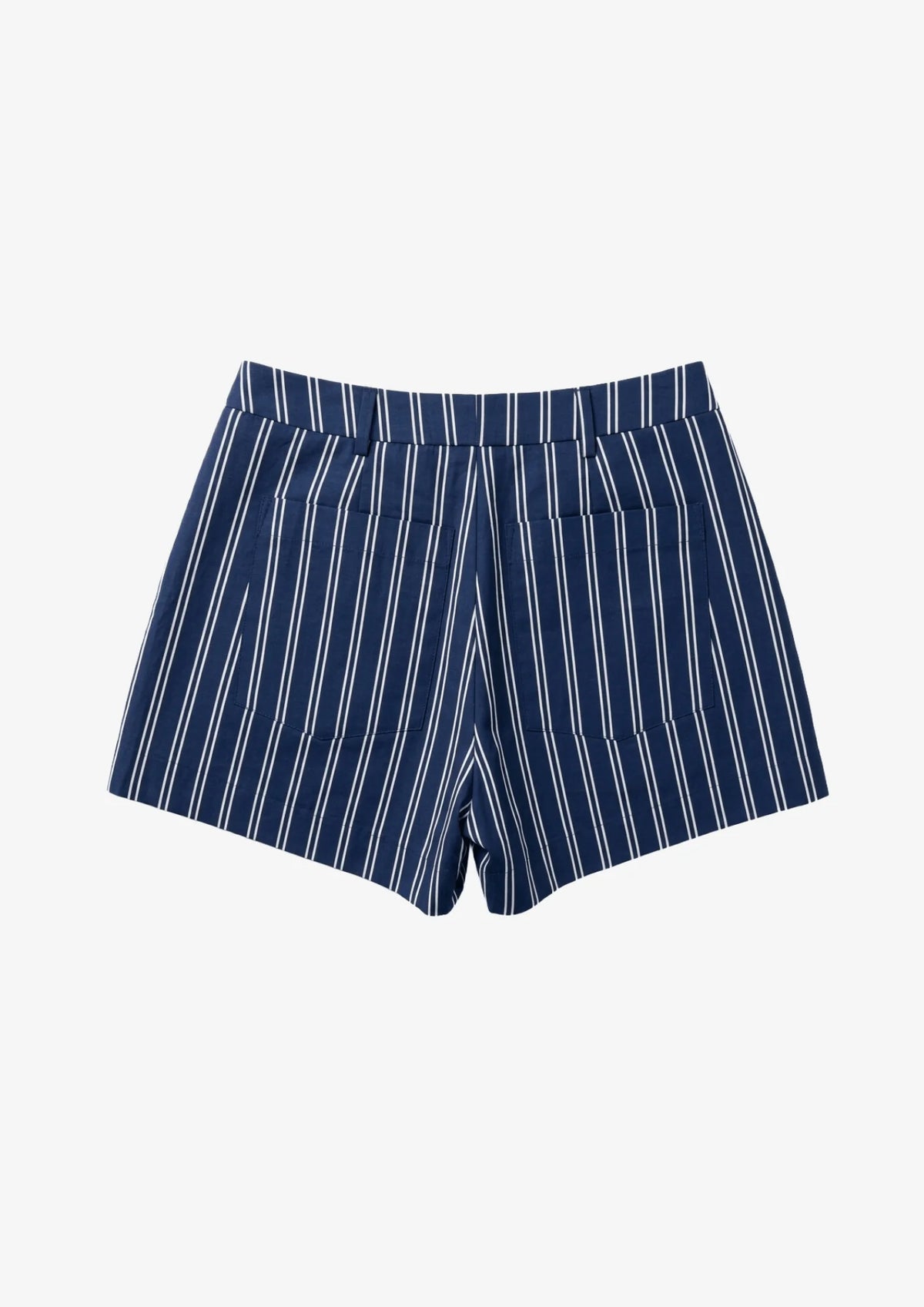 NAVY BLUE STRIPED MINI SHORTS